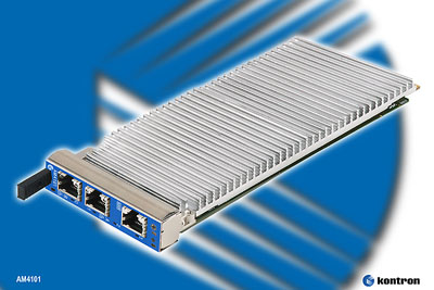 控创 AM4101 AdvancedMC 处理器模块将 1.5 GHz 双核 PowerPC 的高性能与卓越的通讯功能相结合